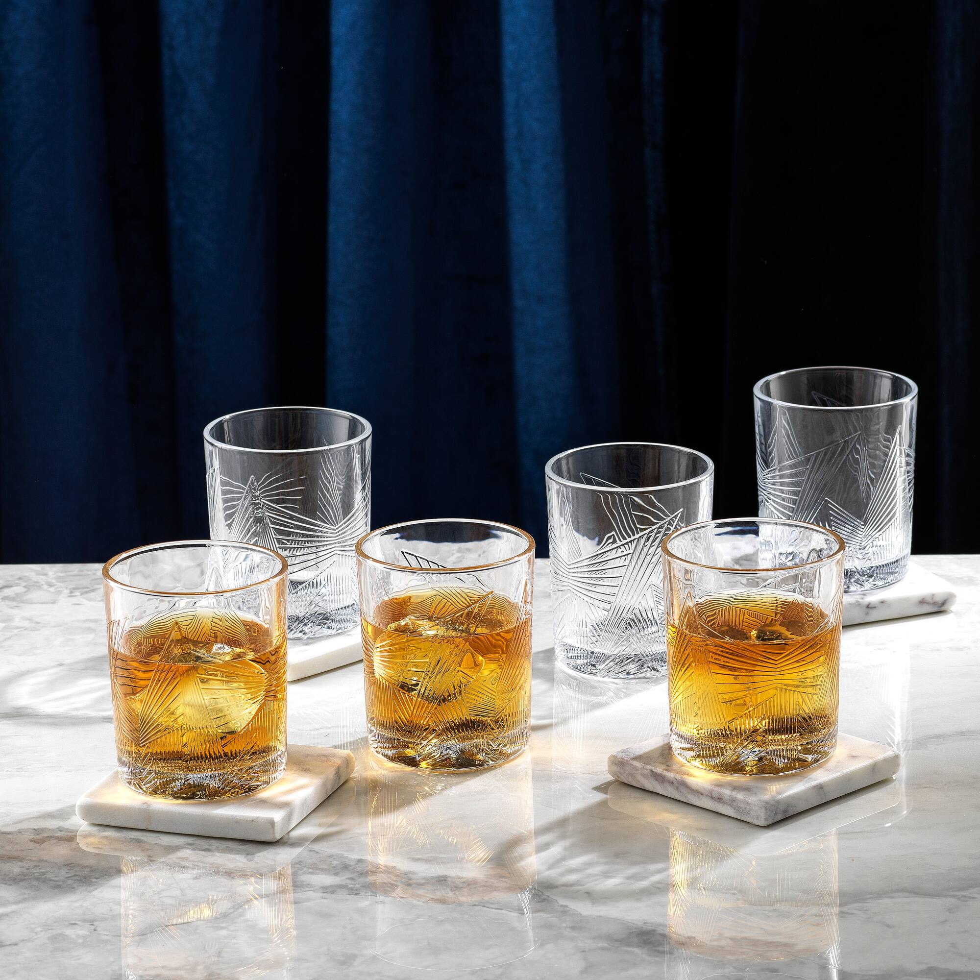 JoyJolt® 10oz. Gatsby Art Deco Whiskey Glass Set, 6ct.